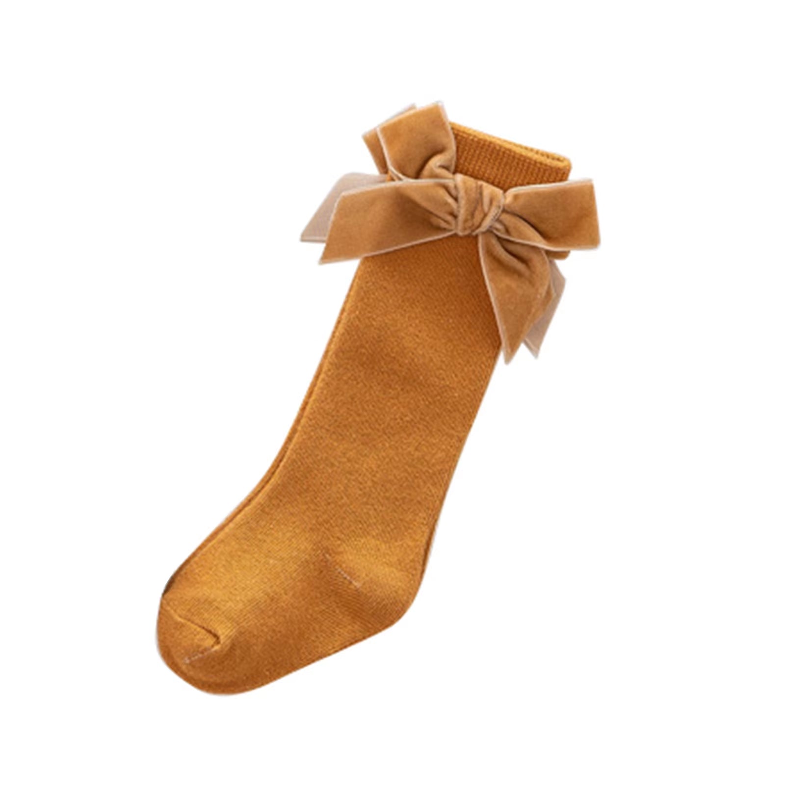Classic cotton knee-high tights with velvet bow for newborns and babies (0-3 years)