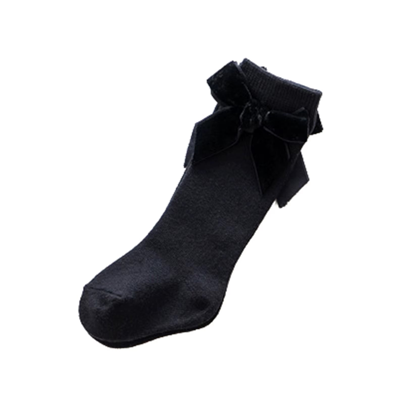 Classic cotton knee-high tights with velvet bow for newborns and babies (0-3 years)