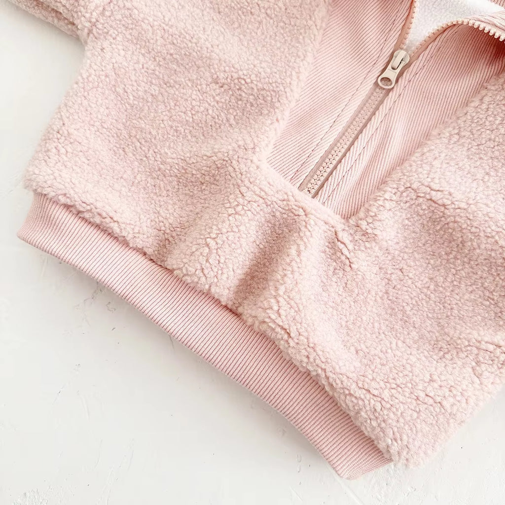 Toddler Baby Boy Clothes 0-3Y Baby Girls Clothes Sherpa Fleece Thickened Baby Tops Sweatshirt Mock Neck Warm Winter Outwear