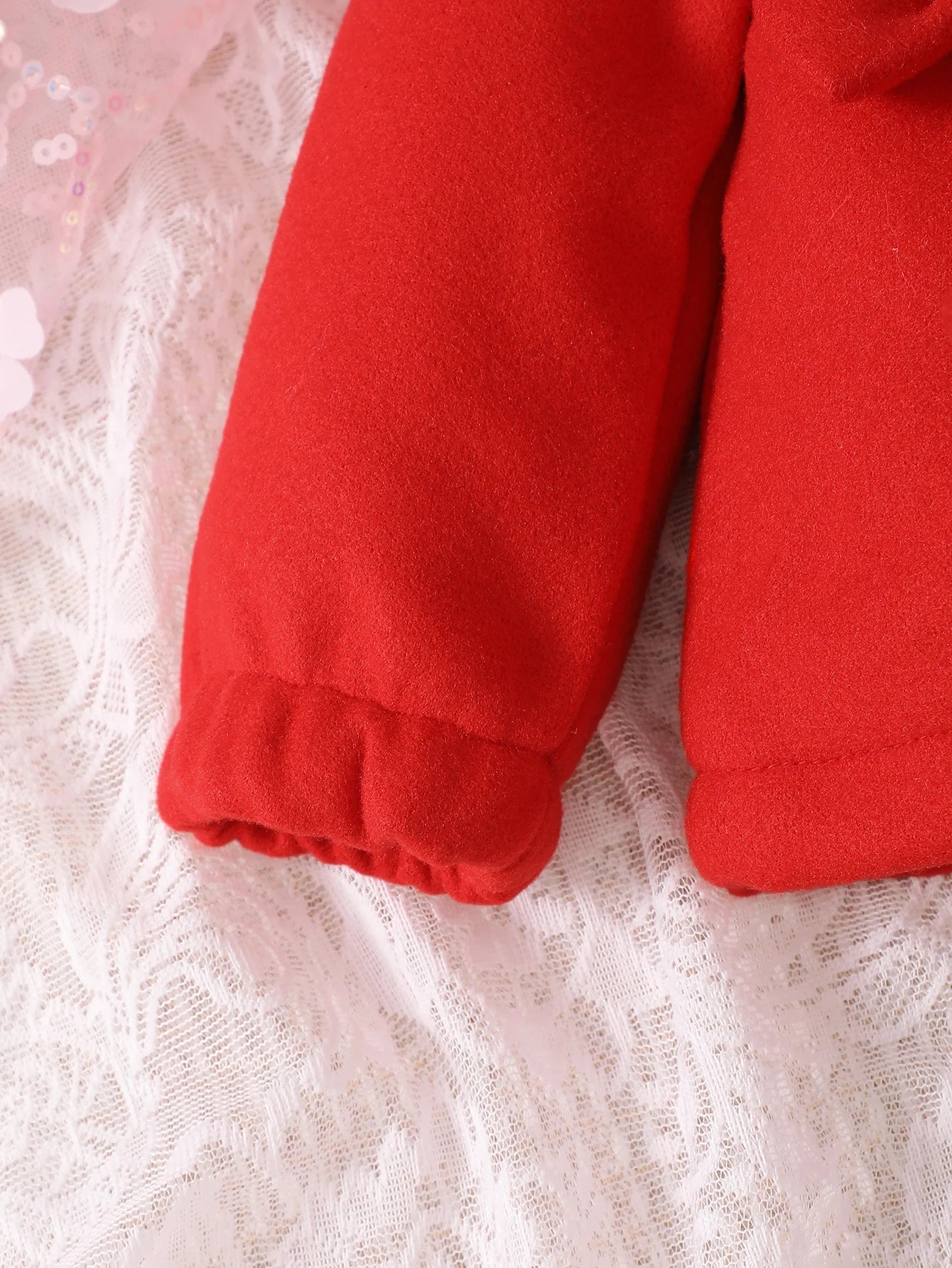 Baby Girls 6-24M Autumn and Winter Red Doll Collar Thick Long-Sleeved Woolen Coat Cute Bow Hat Everything with inside Plush Coat