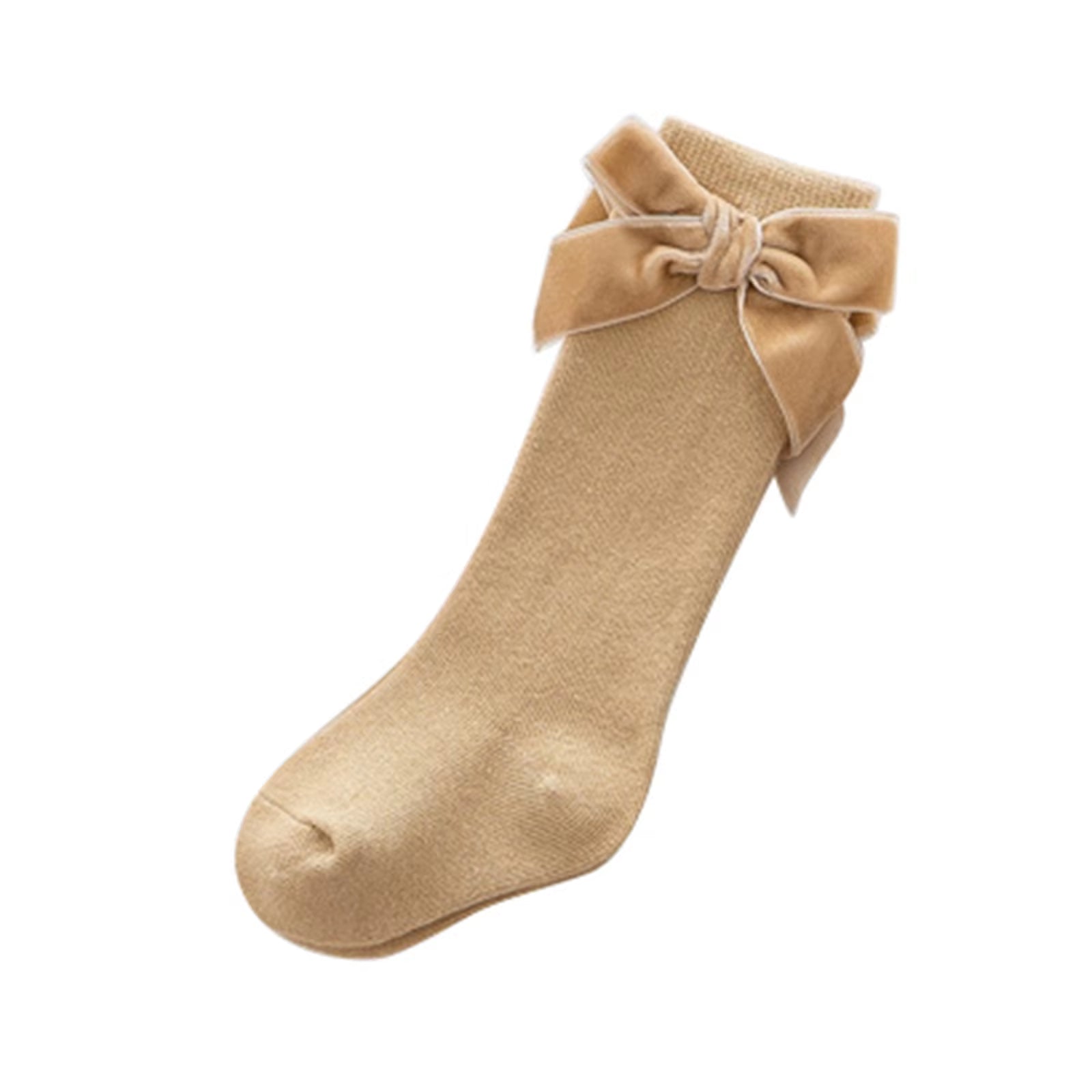 Classic cotton knee-high tights with velvet bow for newborns and babies (0-3 years)