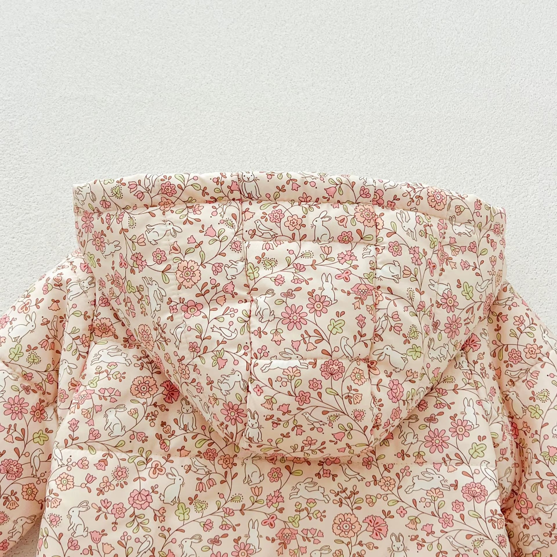 Winter Newborn Infant Baby Girls Floral Bow Hooded Coat Winterproof Jacket Kids Fashion Baby Clothing