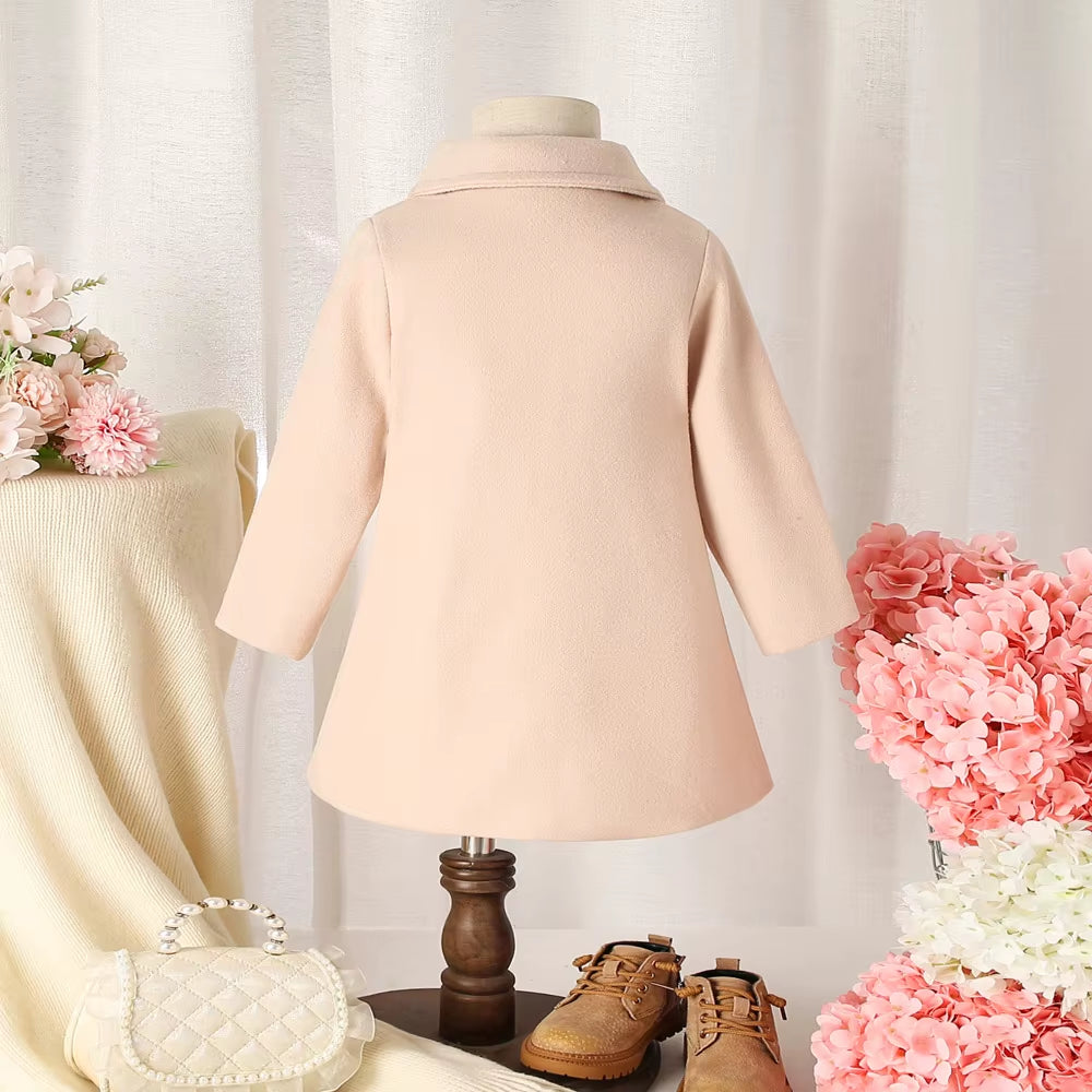 Autumn Winter Baby Clothes for Girl Classic Beige Coat for Baby Girl Korean Outfit