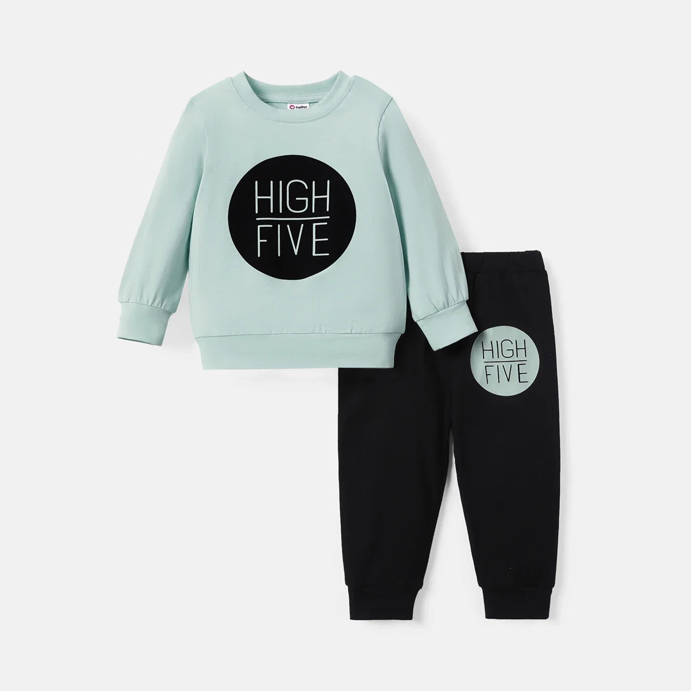 2Pcs Baby Boy/Girl Long-Sleeve Letter Print Sweatshirt & Sweatpants Set Perfect for Outings and Daily Wear Basic Style