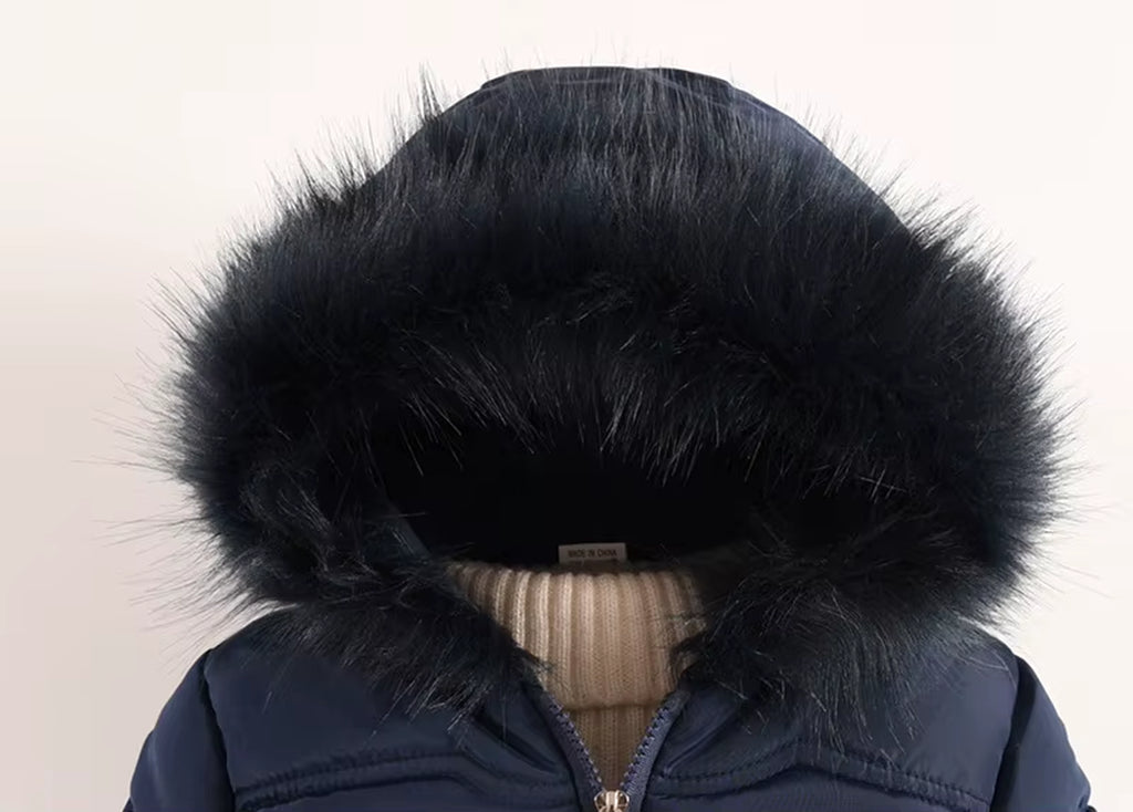 Winter Toddler Baby Girl Warm Jacket 0-5 Year Old Girls Outdoor Hooded Jacket Children'S Plush Thick Wool Collar Cotton Jacket