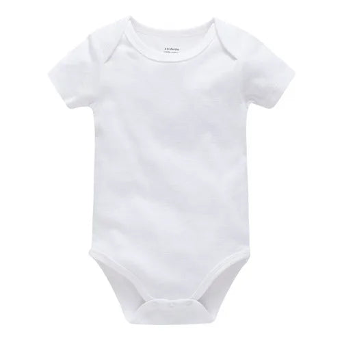 3PCS 5PCS Baby Boys Girls Clothes Solid White Short Sleeve Cotton