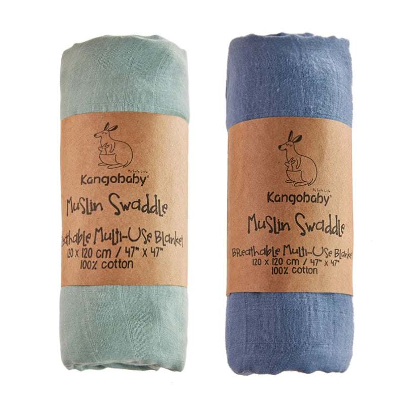 2pcs Set 100% Cotton Baby Muslin Swaddle Blanket Newborn Bath Towel Infant Wrap