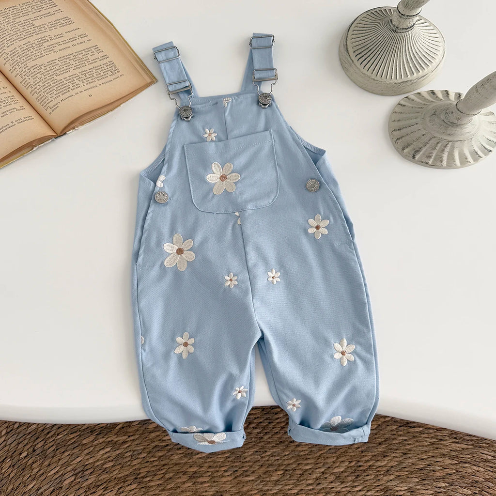 Baby Suspender Pants Sleeveless Flower