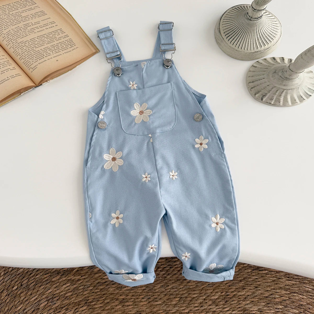 Baby Suspender Pants Sleeveless Flower