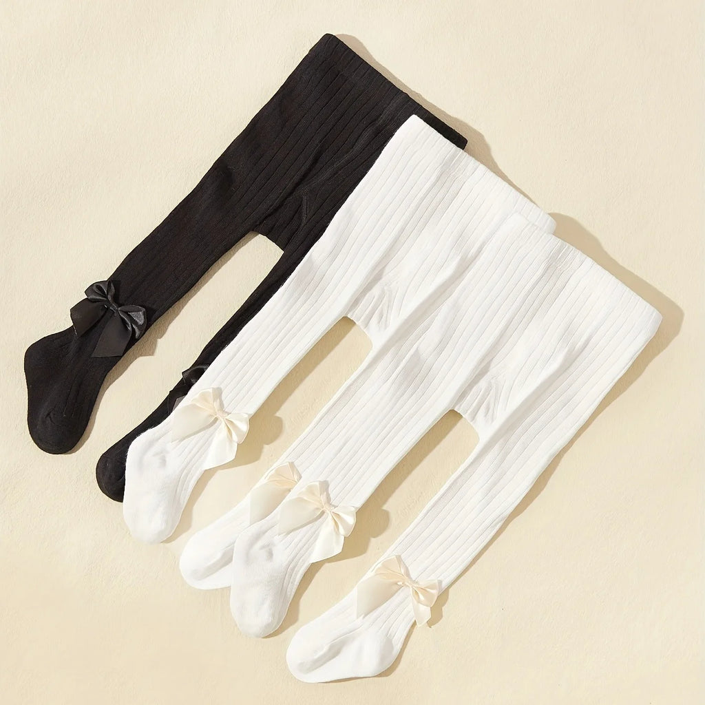 3Pcs/Set Spring and Autumn Princess Bowknot Girls Fashion Comfortable Breathable Cotton Pantyhose for Babies