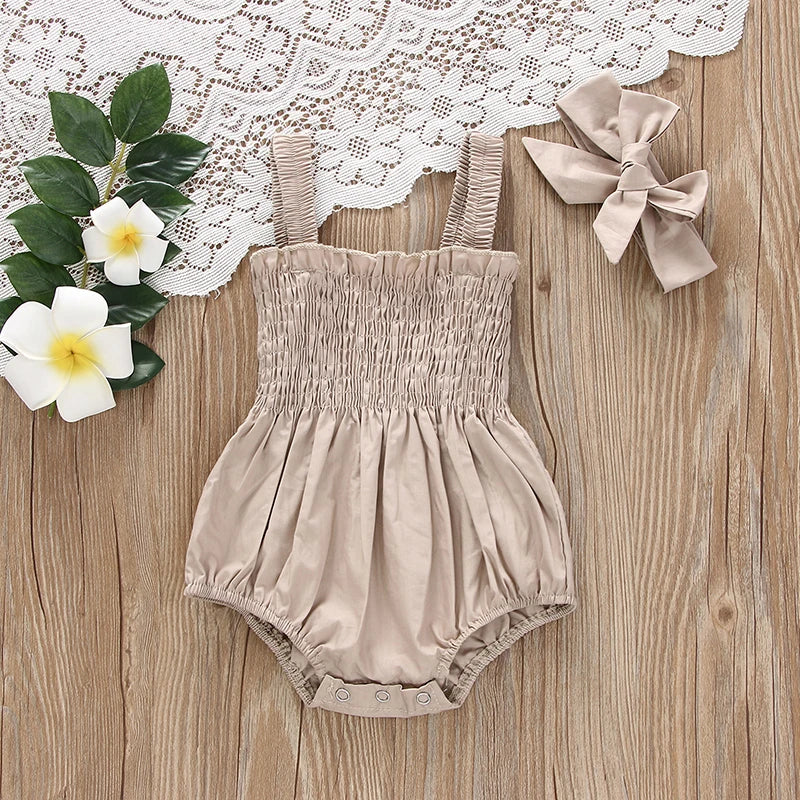 Infant Baby Girl Bodysuit with Headband