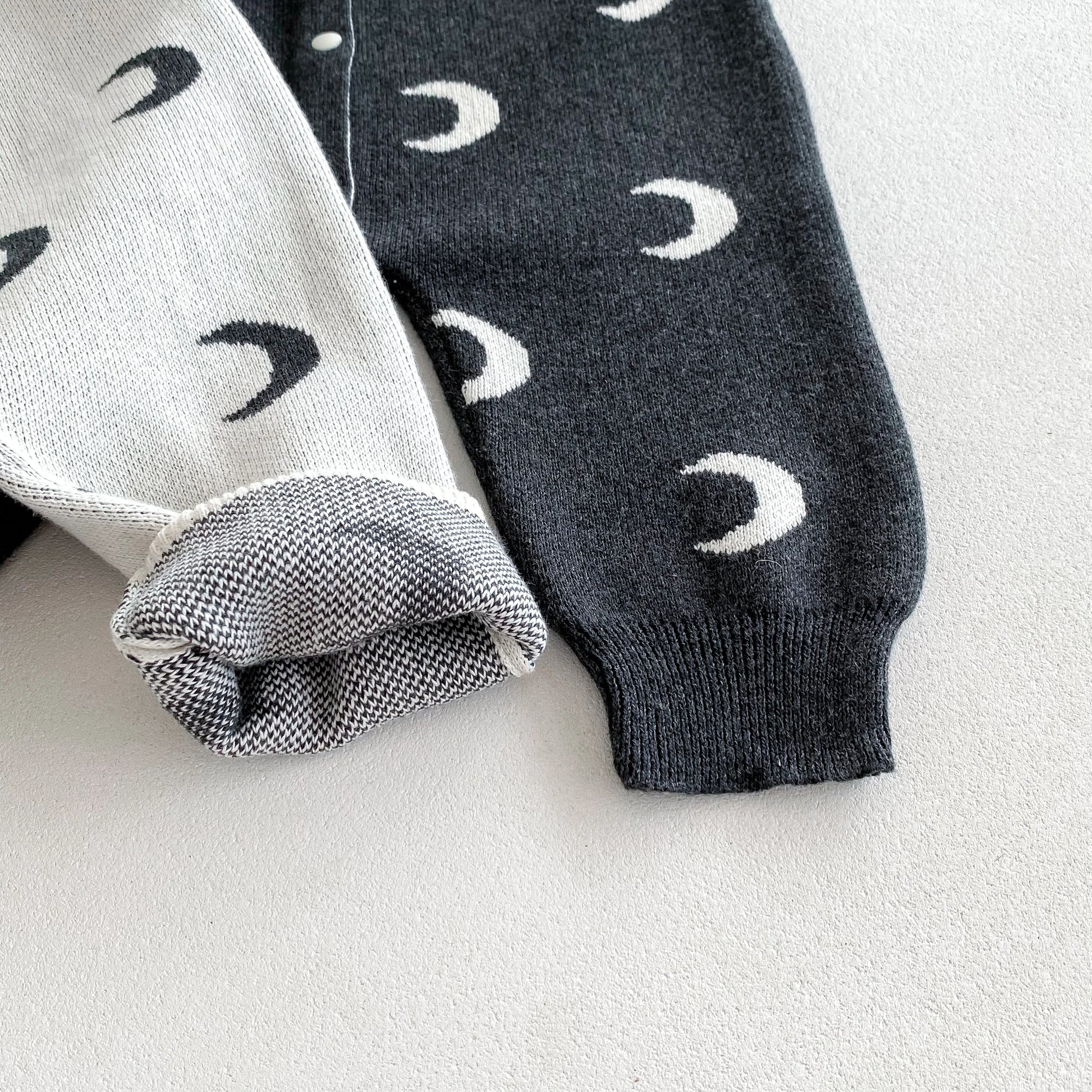 Baby Jumpsuits, Autumn Moon-Knitted Long-Sleeved Jumpsuits, Newborn Baby Sweaters, Crawling Suits