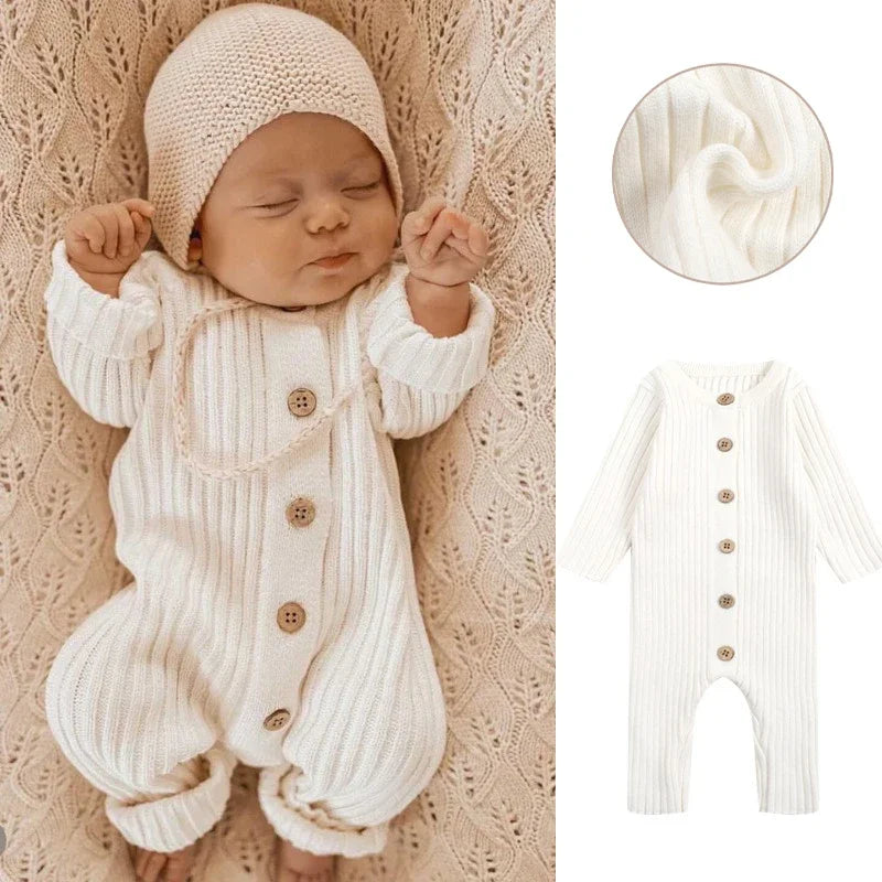 Infant Baby Girls Boys Knitted Jumpsuit Toddler Long Sleeved Knitting Romper