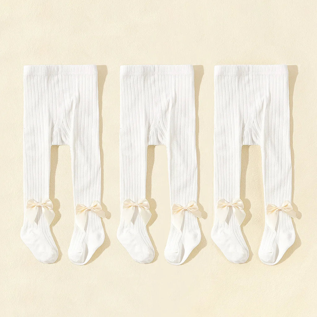 3Pcs/Set Spring and Autumn Princess Bowknot Girls Fashion Comfortable Breathable Cotton Pantyhose for Babies