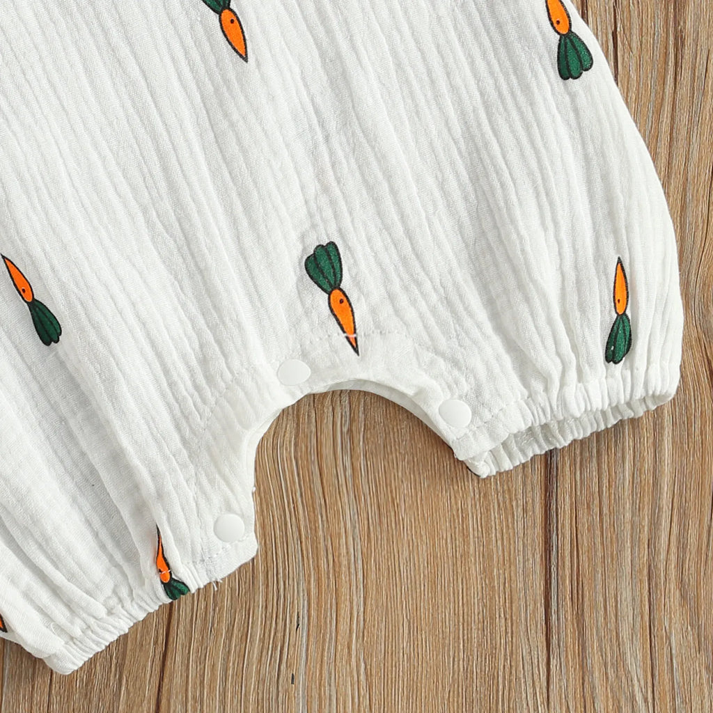 Summer Baby Boys Girls Sleeveless Romper Linen Fabric Cactus Print Playsuits Cotton Muslin Jumpsuits Children Overalls Clothing