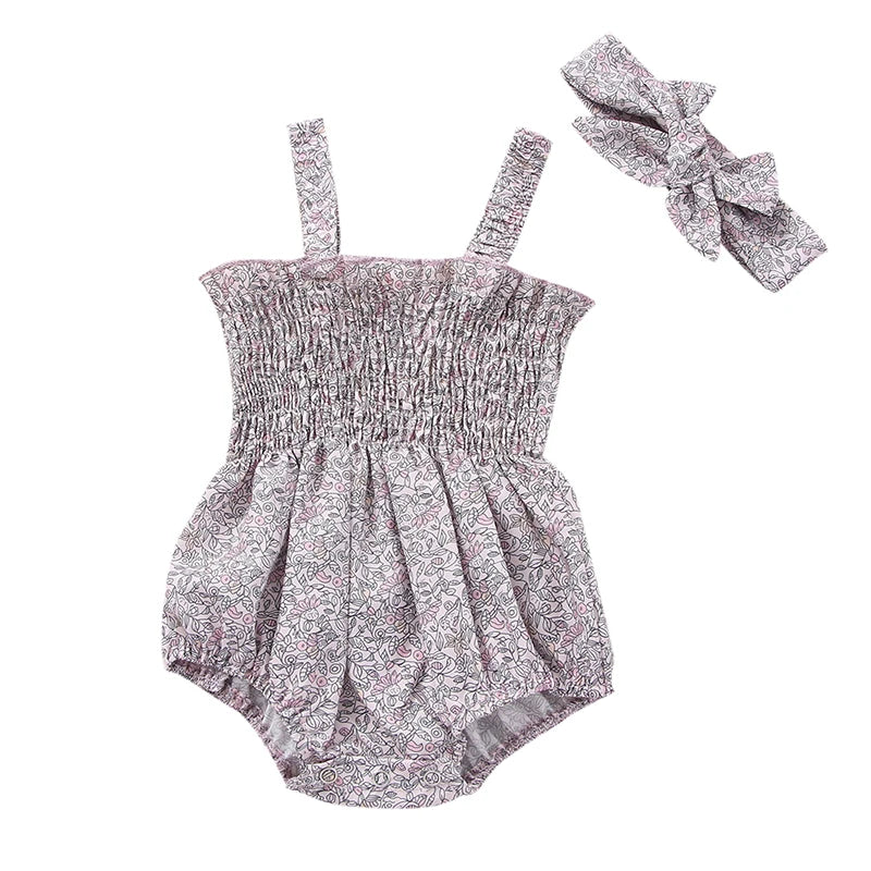 Infant Baby Girl Bodysuit with Headband