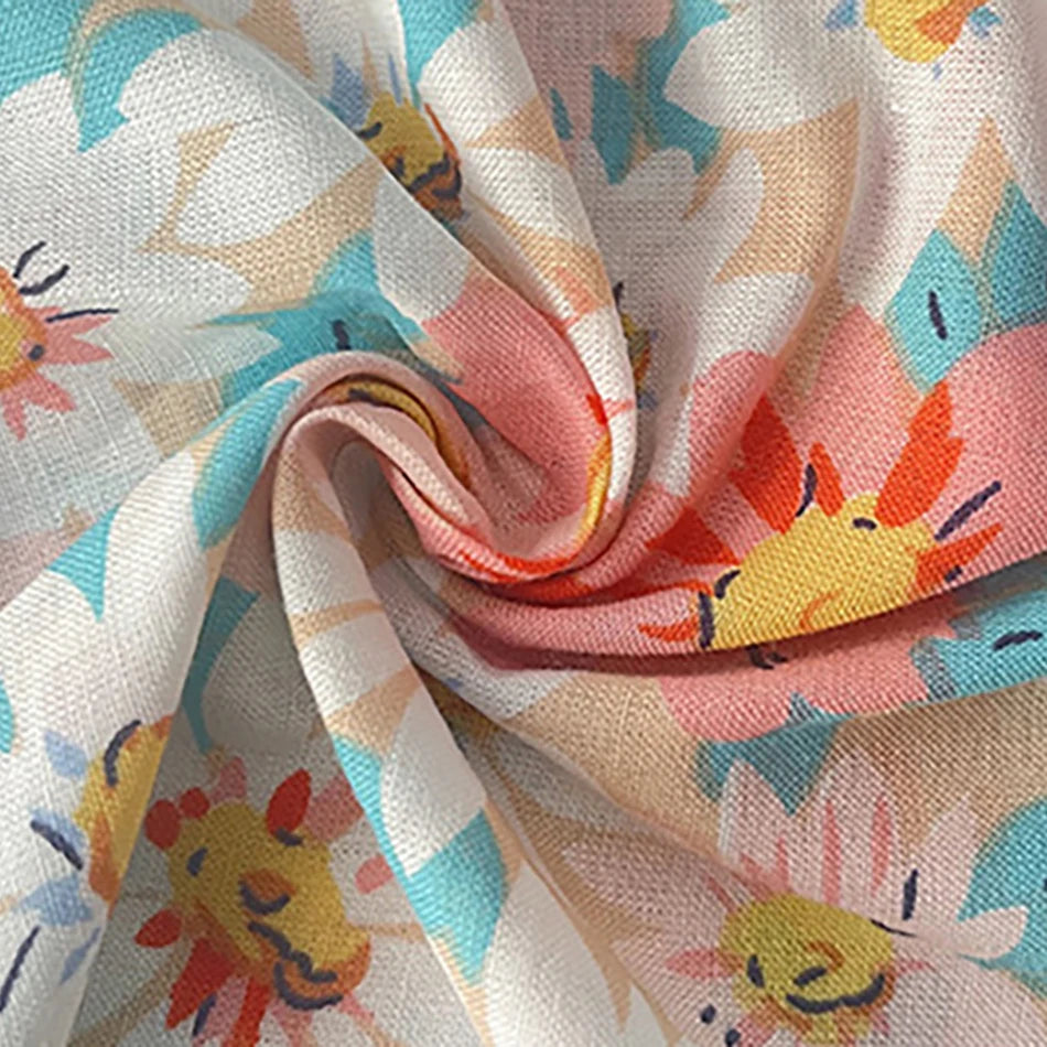 2Pcs 2025 Summer New Little Daisy Tank Tops Girls Sets Floral Baby Sleeveless Top Summer Soft Breathable Children'S Girl Clothes