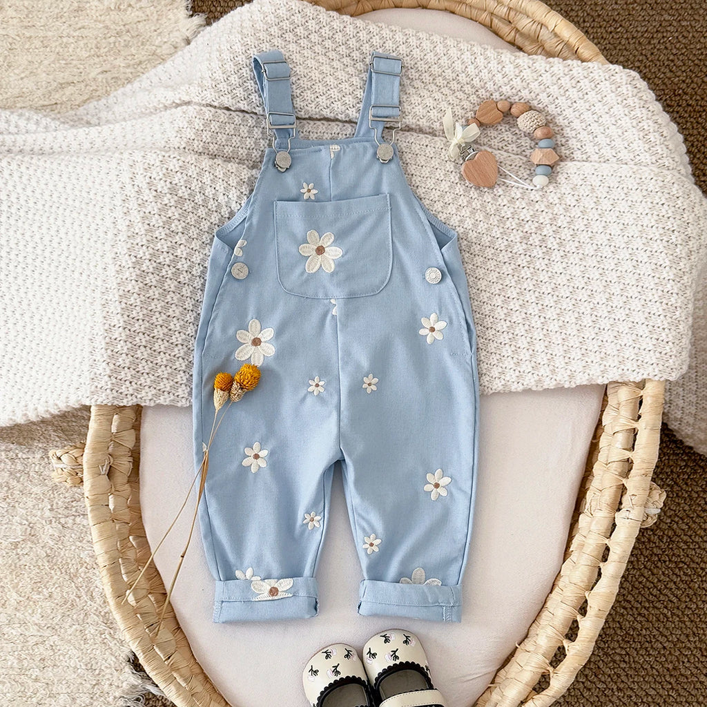 Baby Suspender Pants Sleeveless Flower
