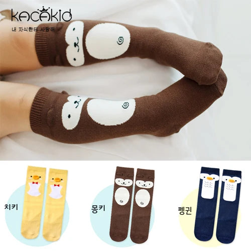 1 Pair Unisex Lovely Baby Socks Knee Girl Boy Baby Toddler Socks Cute Cartoon Animal Kids Socks Infant Soft Cotton Socks 0-24M