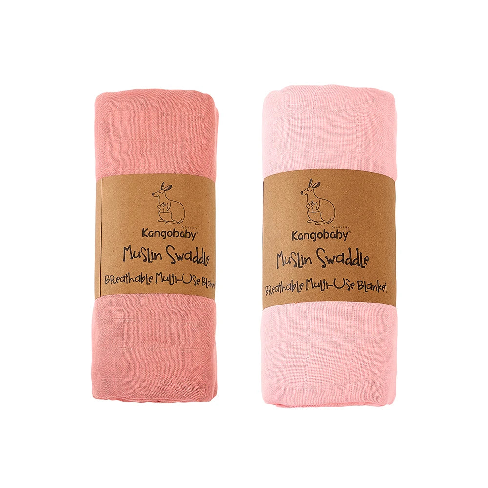 2pcs Set 100% Cotton Baby Muslin Swaddle Blanket Newborn Bath Towel Infant Wrap