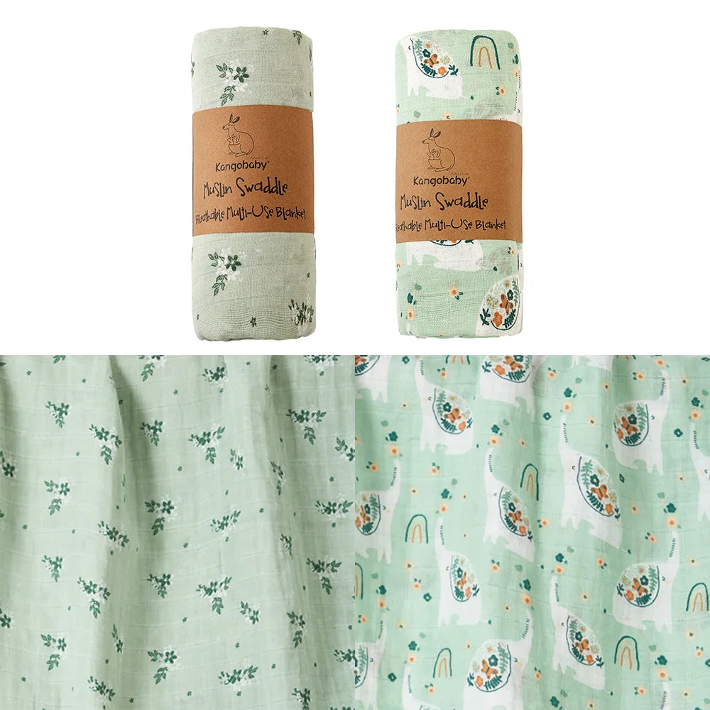2pcs Set 100% Cotton Baby Muslin Swaddle Blanket Newborn Bath Towel Infant Wrap