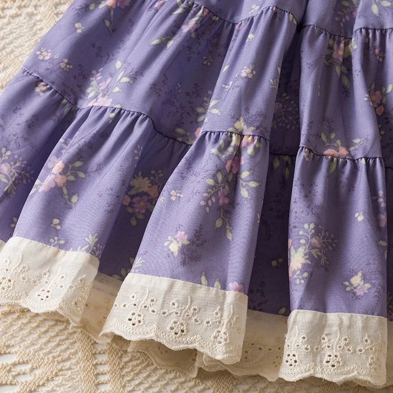 Baby Girl Dress Summer Cotton Floral Hanging Neck Girl Dress Cute Lace Girl Princess Dress Baby Clothes Girl