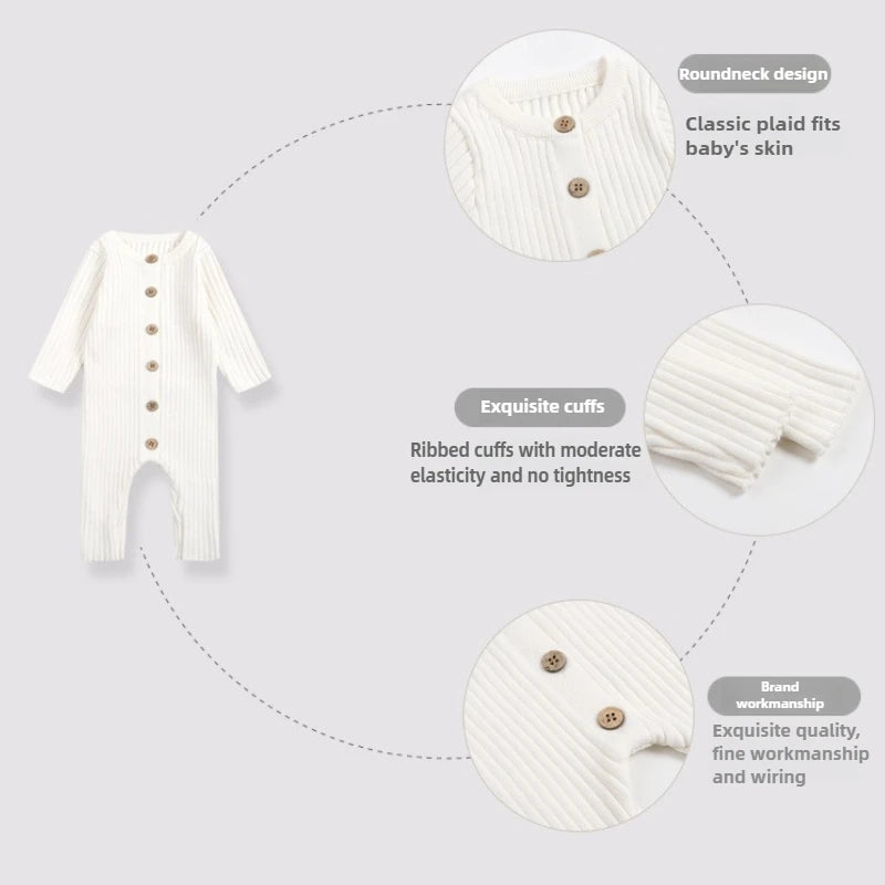 Infant Baby Girls Boys Knitted Jumpsuit Toddler Long Sleeved Knitting Romper