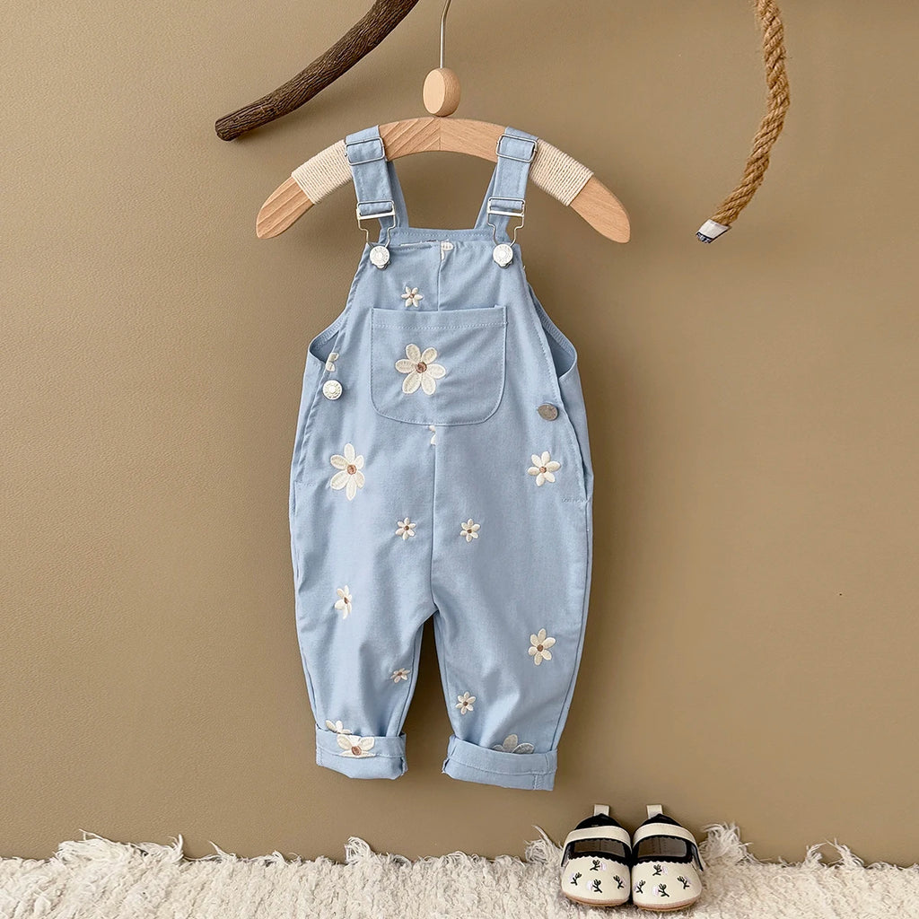 Baby Suspender Pants Sleeveless Flower