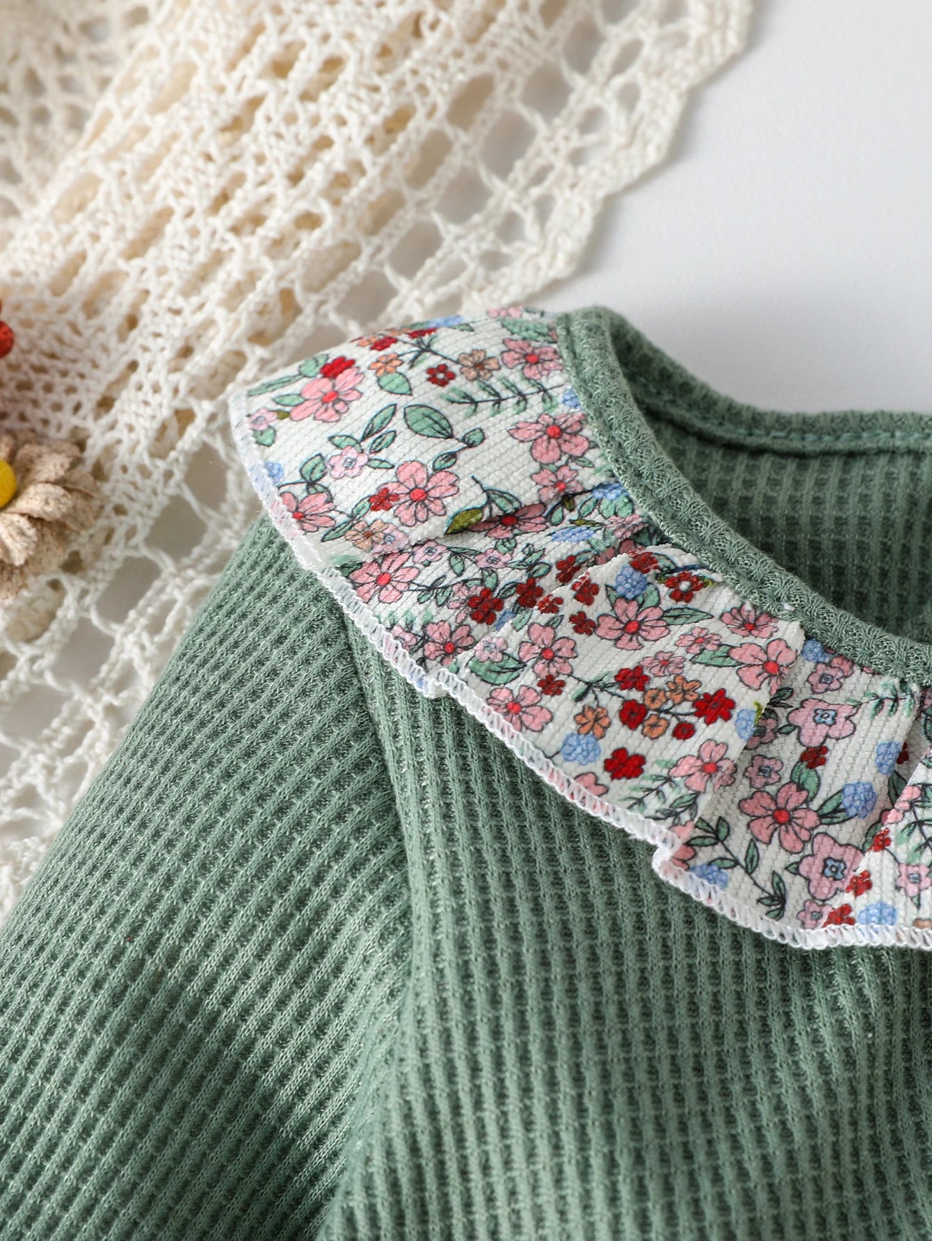 Baby New Girls' Dre Ss Fashion Cute Doll Neck Flower Print Dress Children'S Girls Long Sleeve Princess Dress for All Seasons