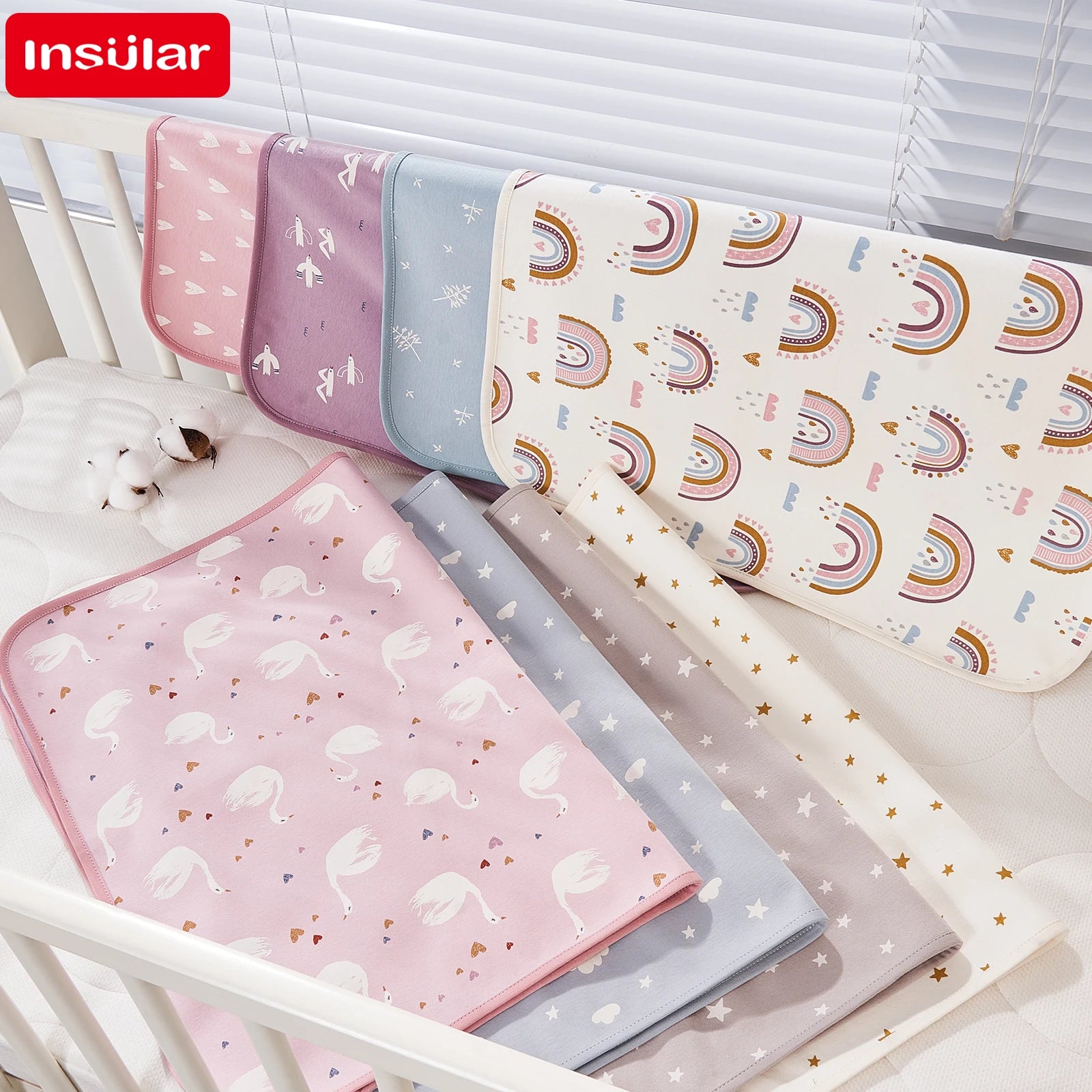 Crib Sheet and Waterproof Baby Protector: Double-Sided