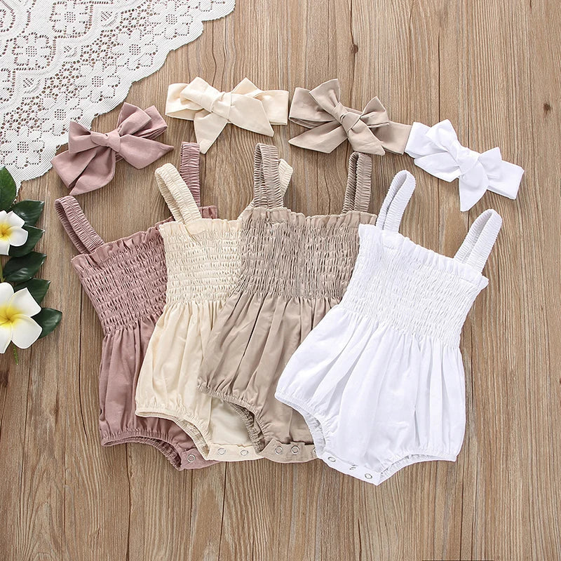 Infant Baby Girl Bodysuit with Headband