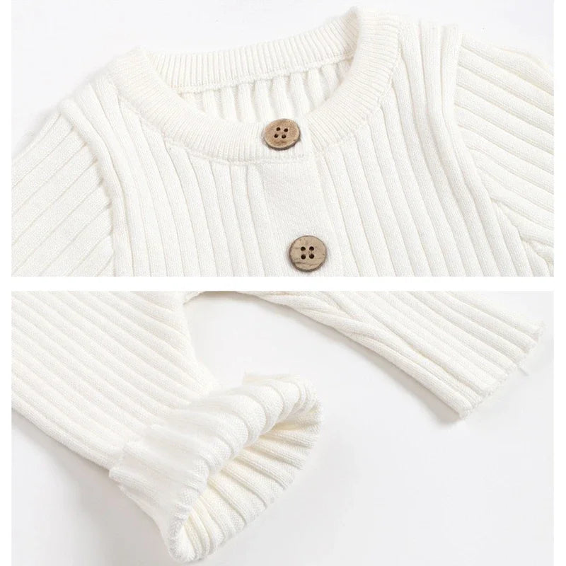 Infant Baby Girls Boys Knitted Jumpsuit Toddler Long Sleeved Knitting Romper