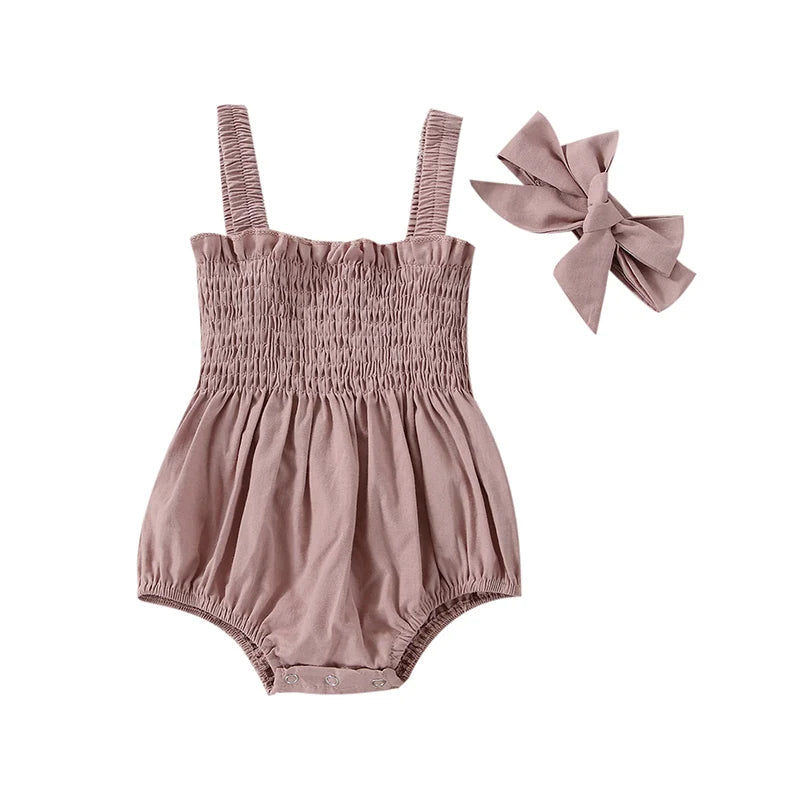 Infant Baby Girl Bodysuit with Headband