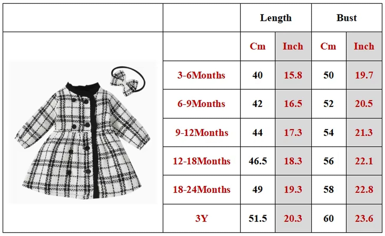 Autumn Kid Girl Dress Coats Fashion Plaid Long Sleeve Dress+Bow Headband Loose Infant Girl Frocks Toddler Outift Clothes A1346