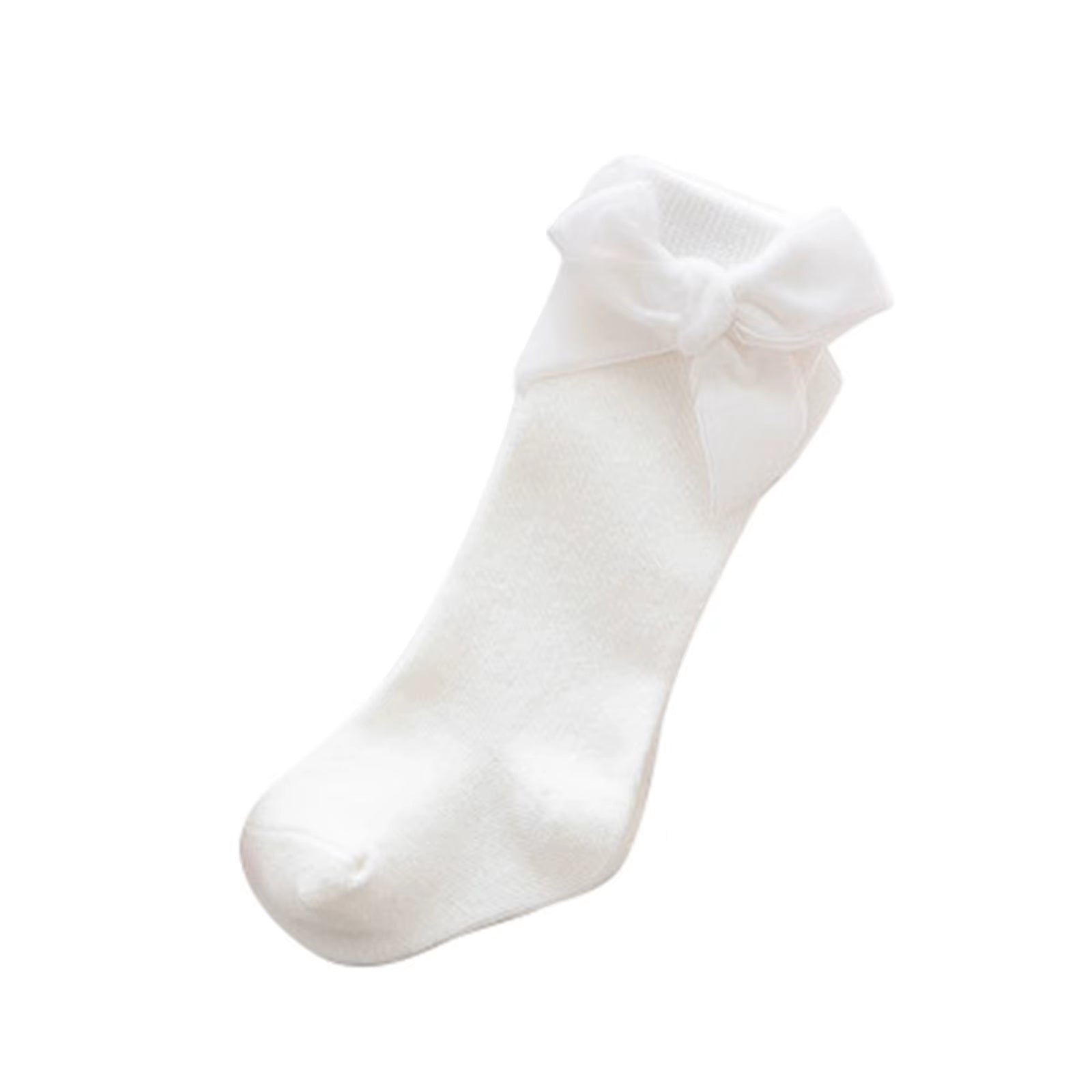 Classic cotton knee-high tights with velvet bow for newborns and babies (0-3 years)