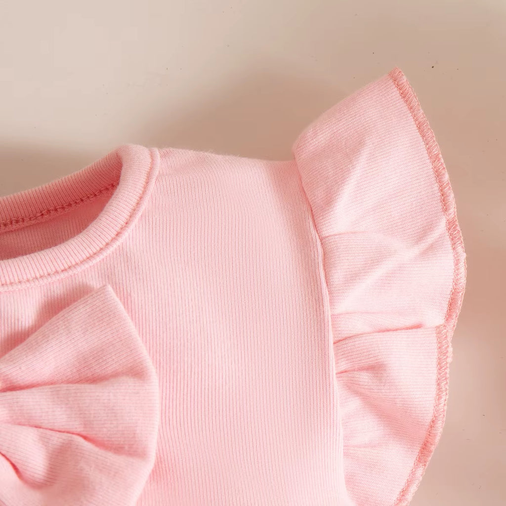 Baby Girl Dresses Summer New Flying Sleeve Love Embroidered Mesh Girl Dress Sweet Bow round Neck Baby Clothing