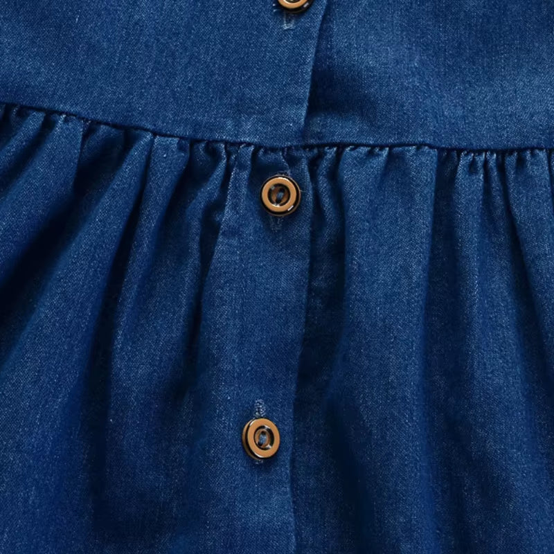 IENENS Kids Baby Girls Daily Dress Clothes Infant Toddler Cotton Children Casual Wear Denim Clothing Skirt Dresses 1-4 Years
