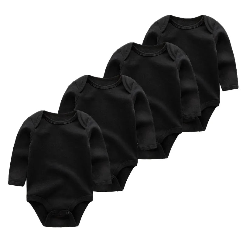 4Pcs/Lot Newborn Baby Bodysuit 0-12M Baby Romper Long Sleeve Roupas De Bebe Baby Boy Girl Clothes Set 2019