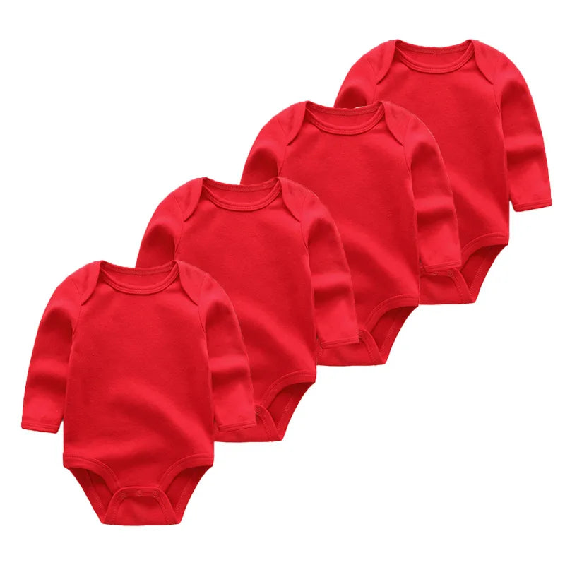 4Pcs/Lot Newborn Baby Bodysuit 0-12M Baby Romper Long Sleeve Roupas De Bebe Baby Boy Girl Clothes Set 2019
