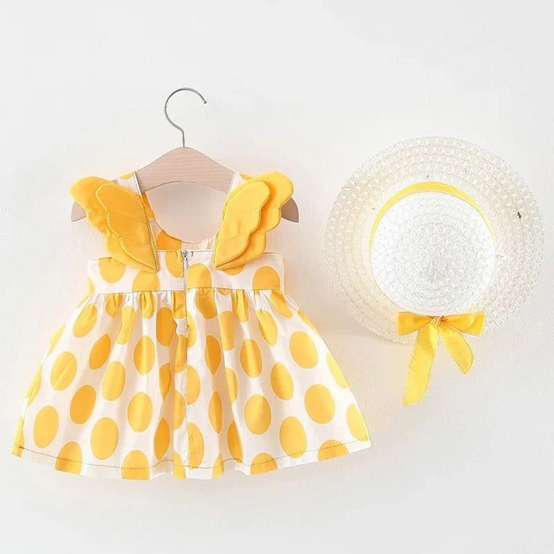 2024 Girls Cute Summer Sleeveless Dress Girl 2Pieces Sets Short Pants+Dress Set Stripe Patten for Baby 6-24M