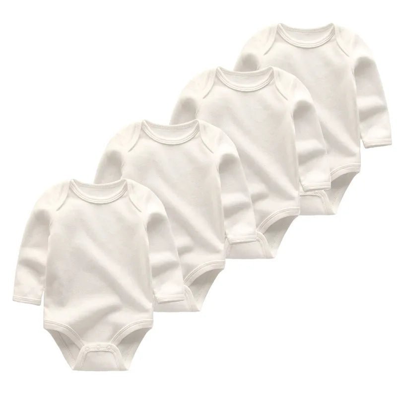4Pcs/Lot Newborn Baby Bodysuit 0-12M Baby Romper Long Sleeve Roupas De Bebe Baby Boy Girl Clothes Set 2019
